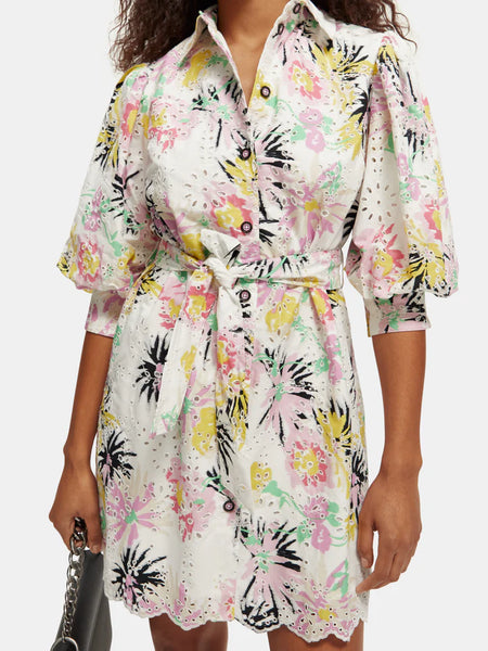 Scotch & Soda Floral Broderie Anglaise Dress