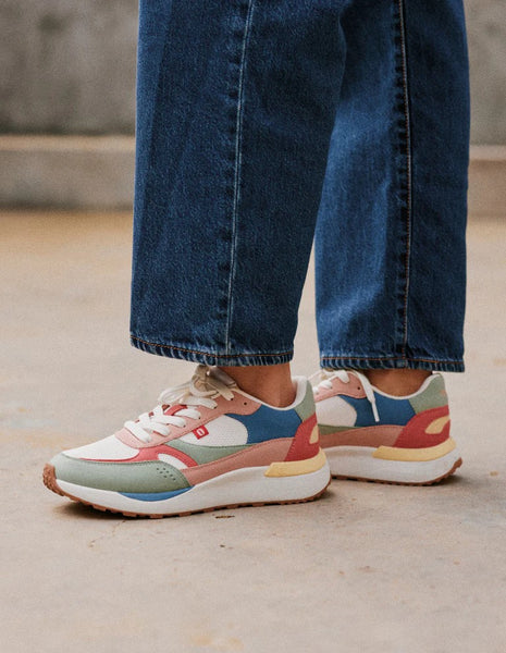 Odaje Anaelle Green and Pink Vegan Trainer