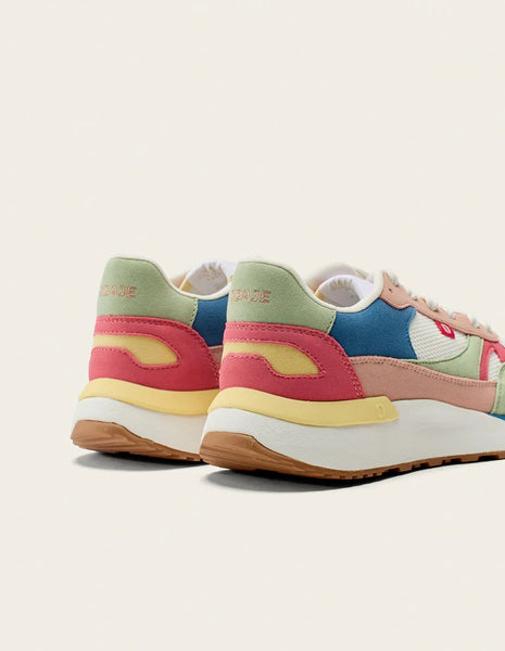 Odaje Anaelle Green and Pink Vegan Trainer
