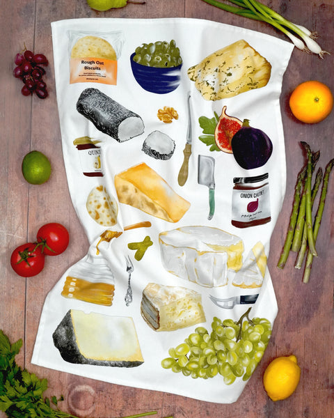 Corinne Alexander cheese board cotton tea towel