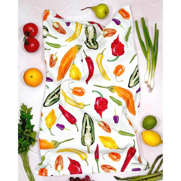 Corinne Alexander Chilli tea towel