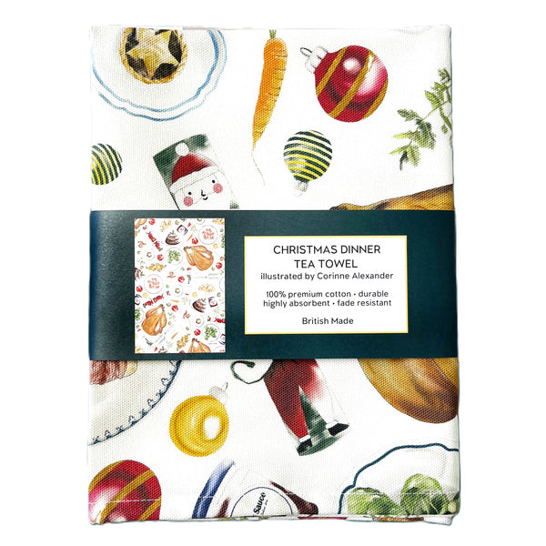 Corinne Alexander Christmas Dinner Tea Towel