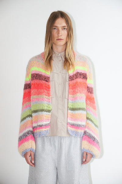 DAWNXDARE Gabi Bold Multi striped cardigan