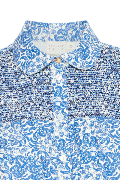IRNoie short sleeve blue blouse by Atelier Reve