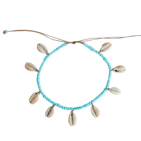 Ombak Shell Blue Anklet