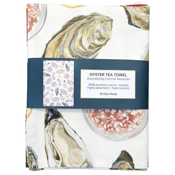 Corinne Alexander Oysters cotton tea towel