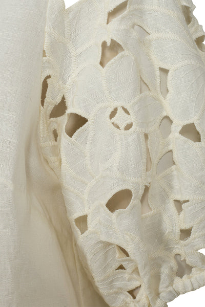 Pieszak Ecru Short Sleeve Pina Blouse