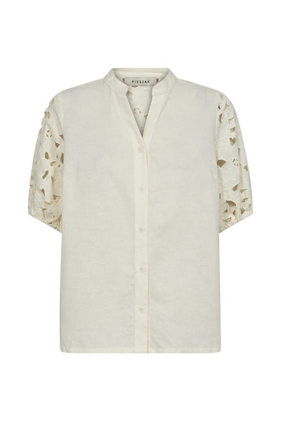 Pieszak Ecru Short Sleeve Pina Blouse