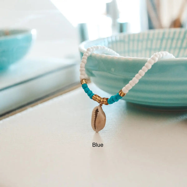 Penida Blue Beaded Shell Bracelet
