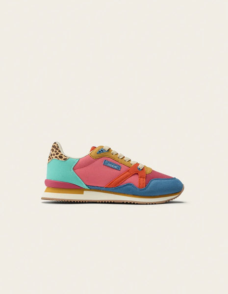 Odaje Andrée Leopard Blue Bordeaux Mustard Sneakers