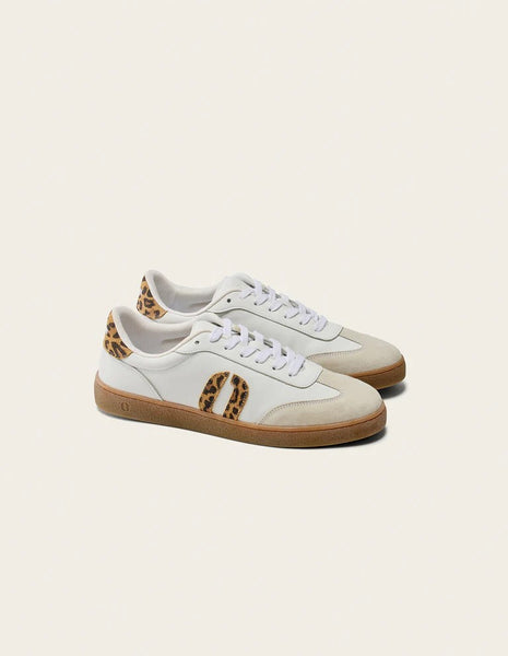 Odaje Lucia White Leopard Sneakers