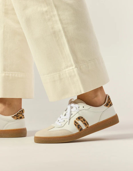 Odaje Lucia White Leopard Sneakers