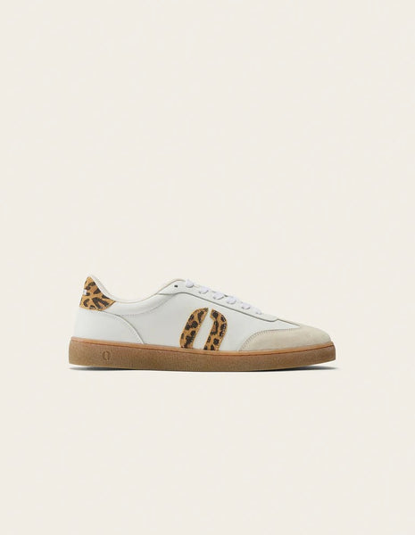 Odaje Lucia White Leopard Sneakers