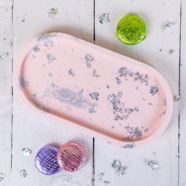 Jesmonite Oval Trinket Tray - Pastel Pink