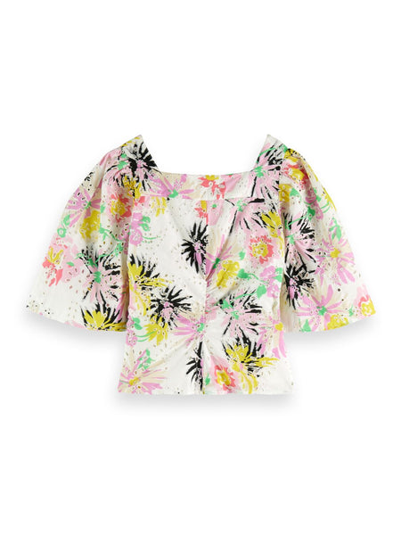 Scotch & Soda ruched floral top - sale