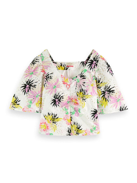 Scotch & Soda ruched floral top - sale
