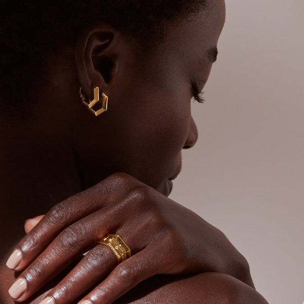 Art Deco Hexagon Stacking Ring by Rachel Jackson