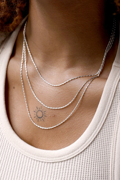 Hayseed Silver Chain Necklace