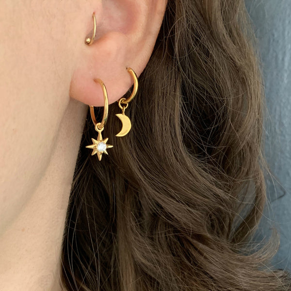 Mini Moon Drop Earrings