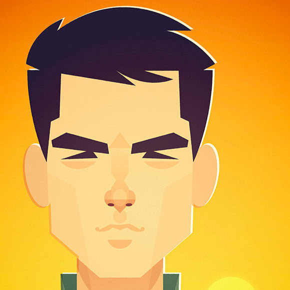 Stanley Chow print of Tom Cruise as Maverick in Top Gun