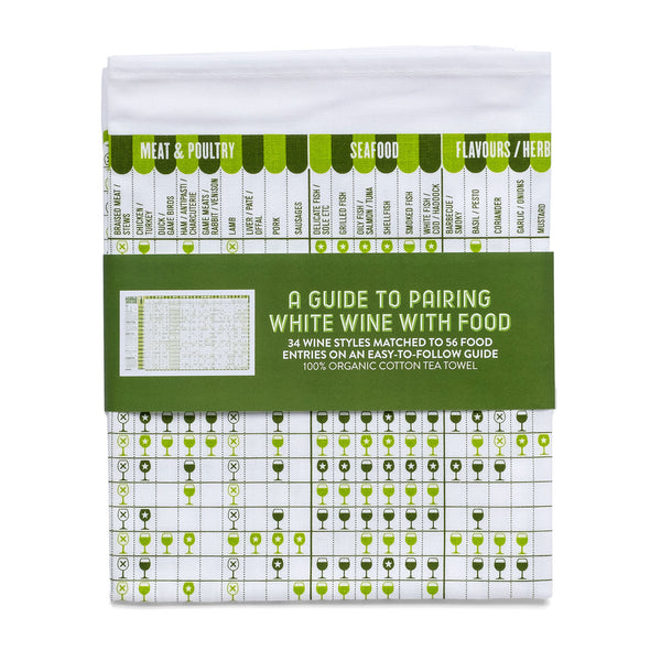White Wine Pairing Tea Towel