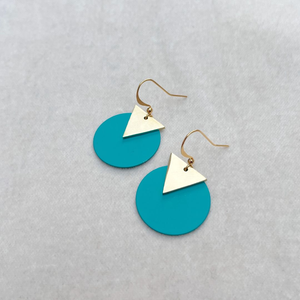 Jack & Freda Blue Disc Earrings