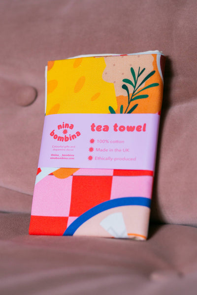 Cheese & Wine Tea Towel