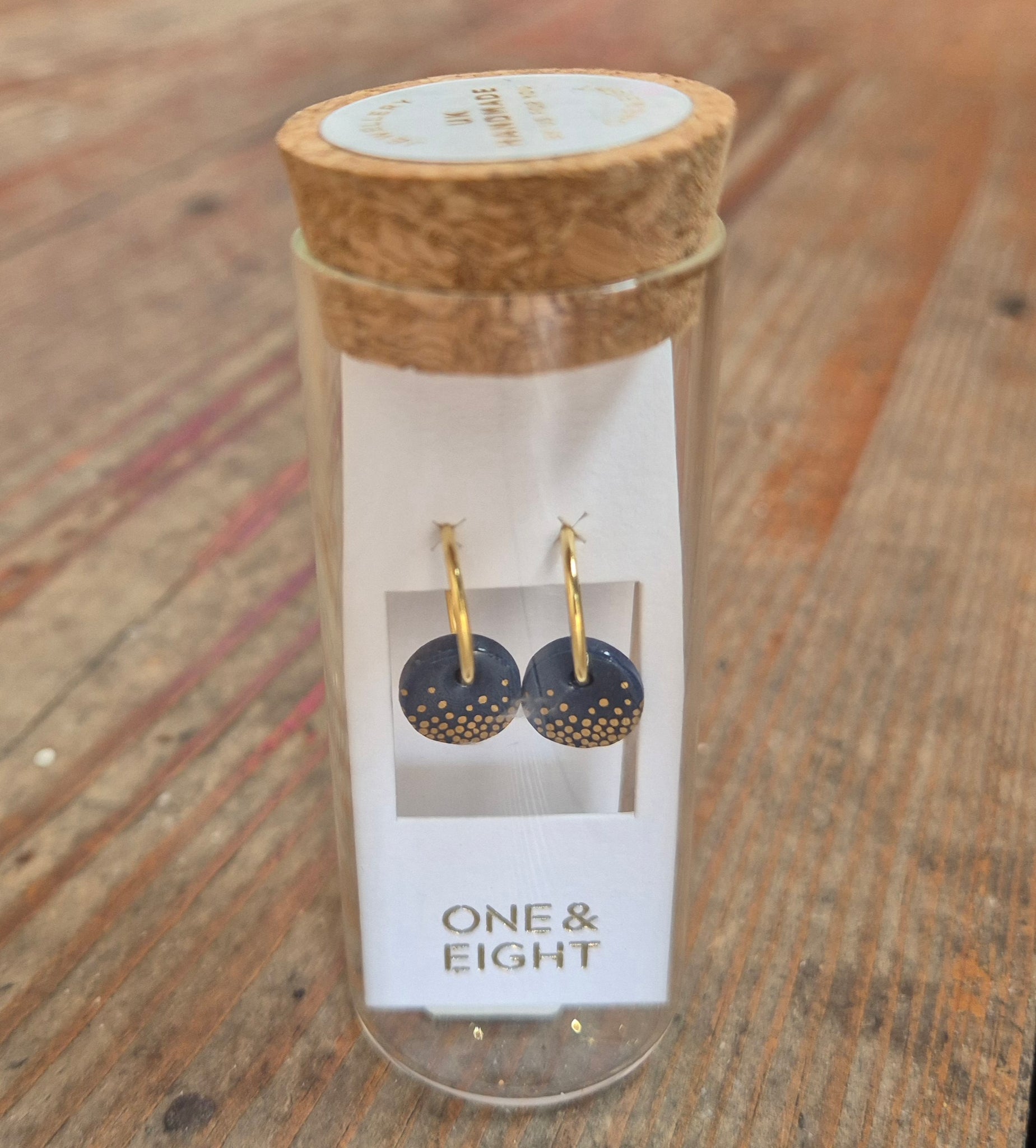 Cobalt Gold Mist Hoop Studs