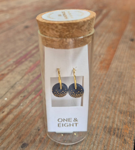 Cobalt Gold Mist Hoop Studs