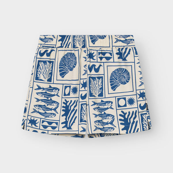 Aspudden Oat White Ocean Squares Shorts