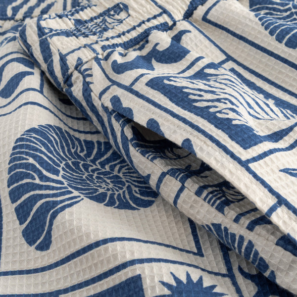 Aspudden Oat White Ocean Squares Shorts