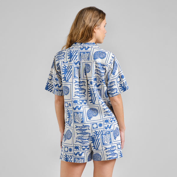 Torup Oat White Ocean Squares Shirt