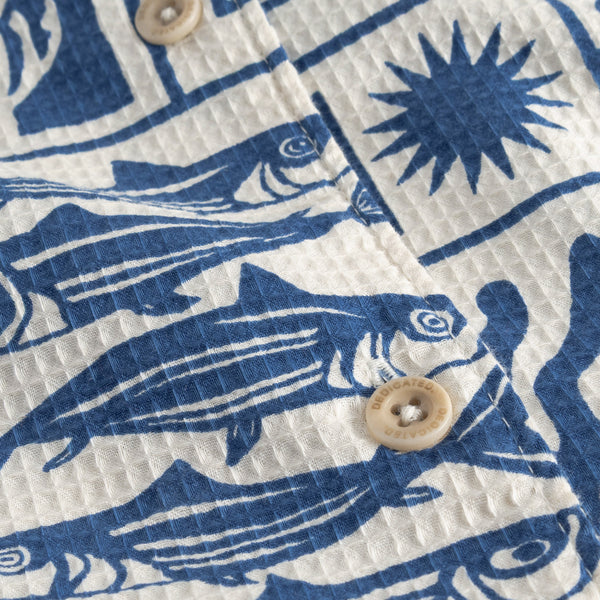 Torup Oat White Ocean Squares Shirt