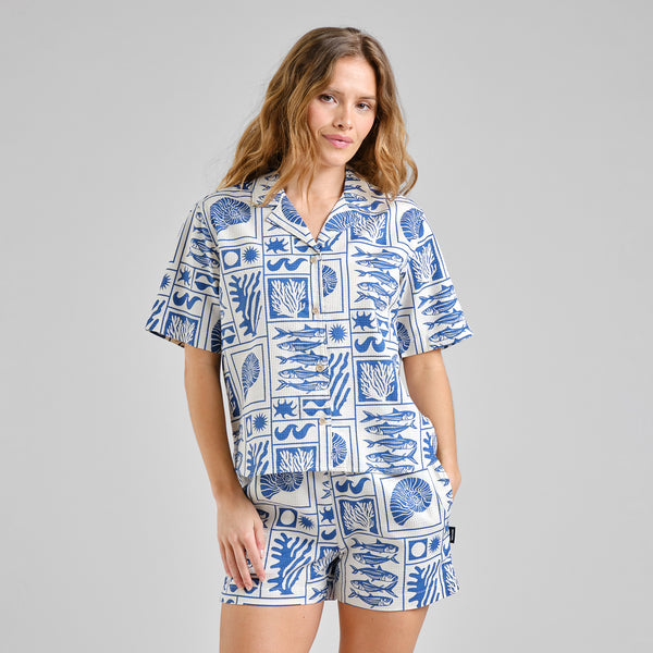 Torup Oat White Ocean Squares Shirt