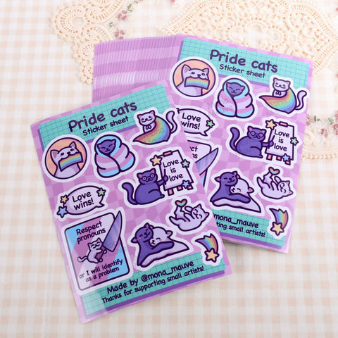 LGBTQ+ Cat Sticker Sheet