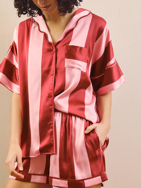 Pink Stripe Shortie Oversize Pyjamas