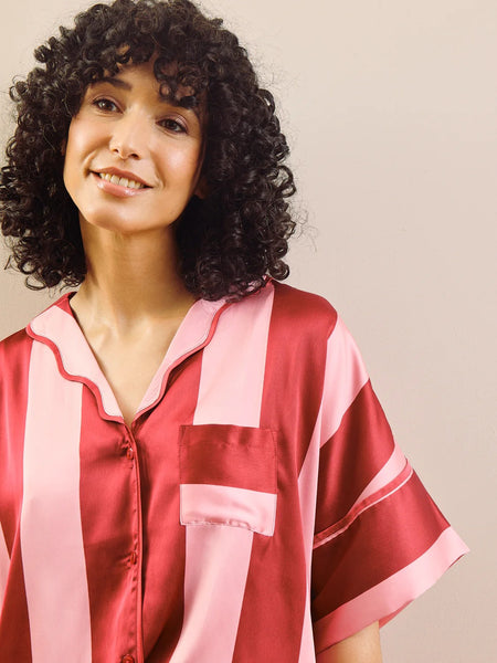 Pink Stripe Shortie Oversize Pyjamas