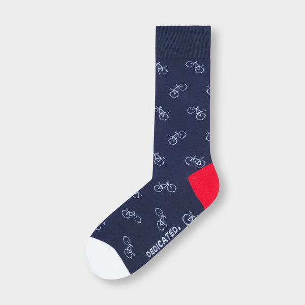 Bike Pattern Navy Sigtuna Socks