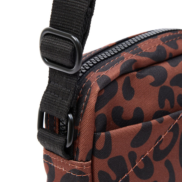Bond Recycled Canvas Crossbody Bag in Scarlet Leopard