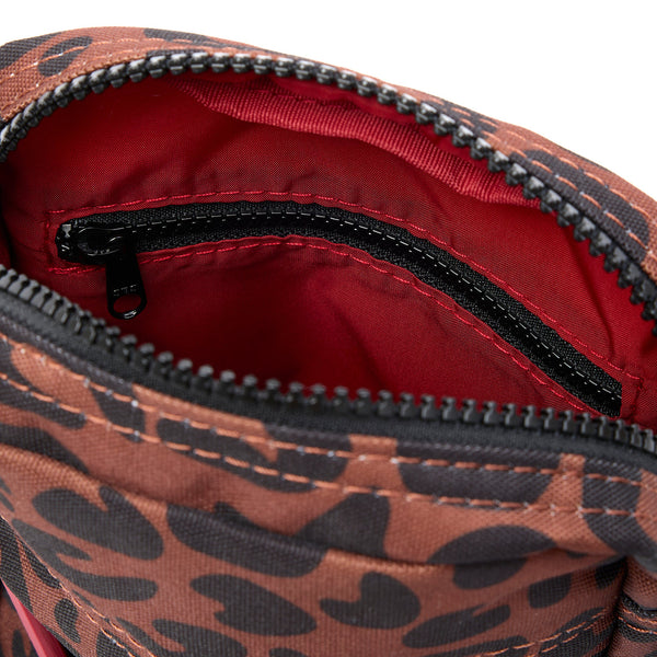 Bond Recycled Canvas Crossbody Bag in Scarlet Leopard