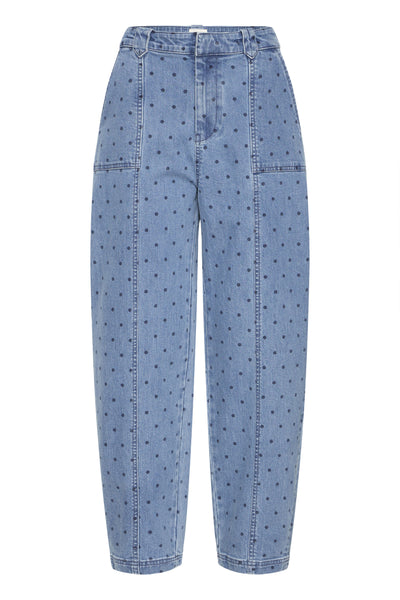 Denim blue polka dot Caroline jeans from Atelier Reve