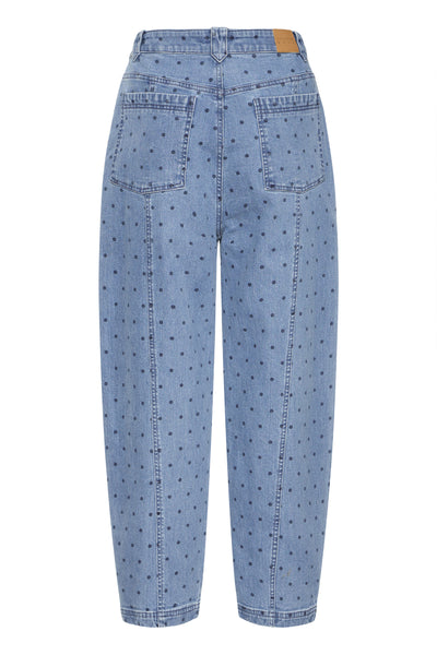 Denim blue polka dot Caroline jeans from Atelier Reve