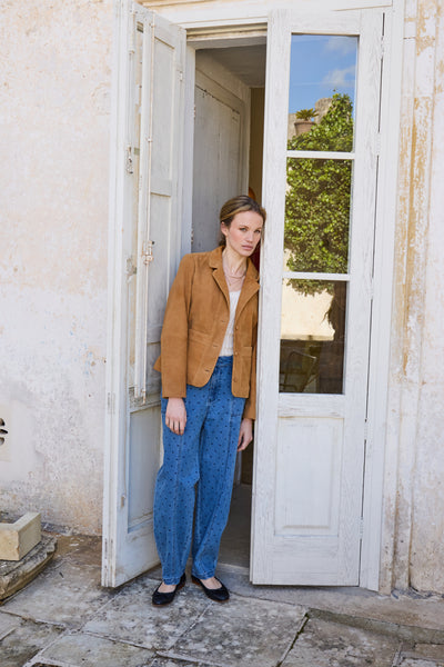 Denim blue polka dot Caroline jeans from Atelier Reve