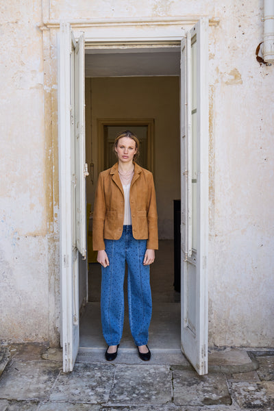 Denim blue polka dot Caroline jeans from Atelier Reve