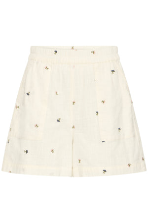 Flower embroidered cream Mary Shorts from Atelier Reve