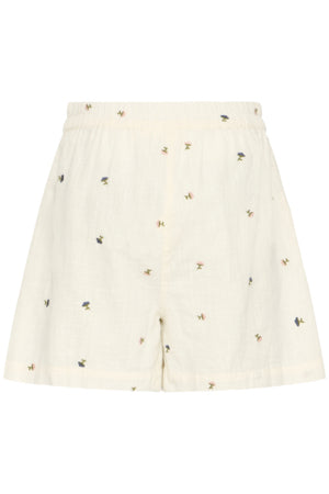 Flower embroidered cream Mary Shorts from Atelier Reve