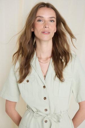 Atelier Rêve Kunis Dress in sage green.