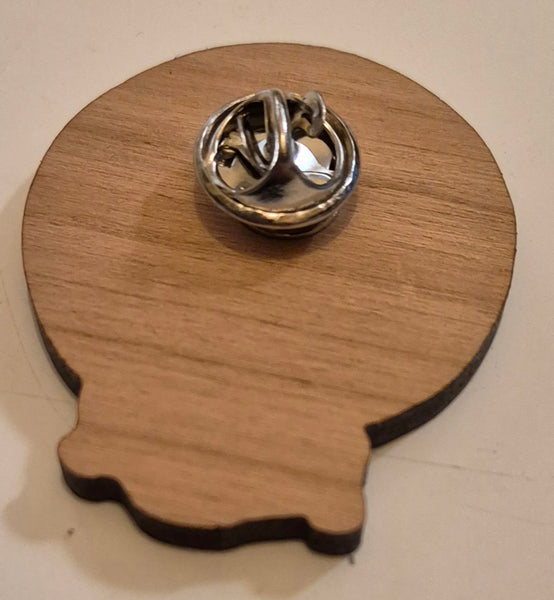 St. Divine Wooden Pin Badge
