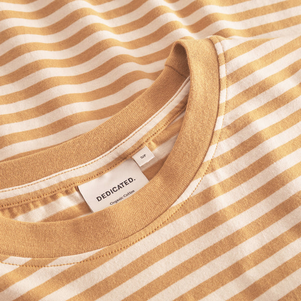 Dedicated Vadstena Stripes Gold Yellow Amber T-shirt