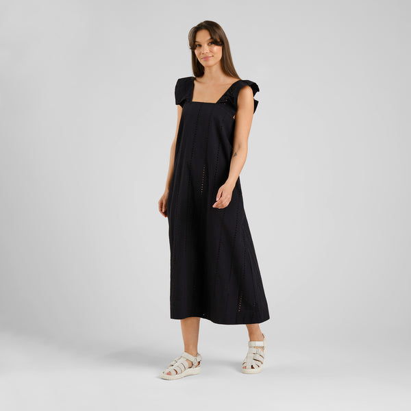 Landsort Schiffli Black Dress